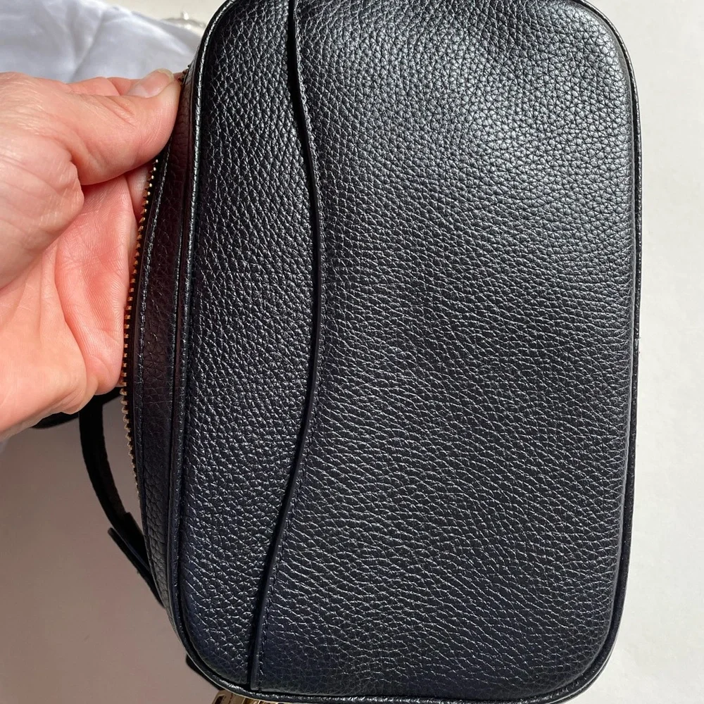 Coach Black Leather Crossbody Camera Bag with Gold Hardware - Picture 4 of 15
